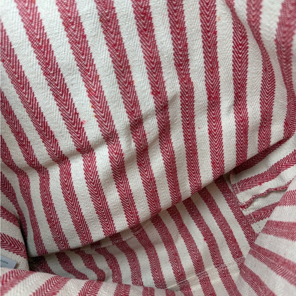 Barnes & Noble Red and White Striped Canvas Style Tote Bag - Picture 3 of 3